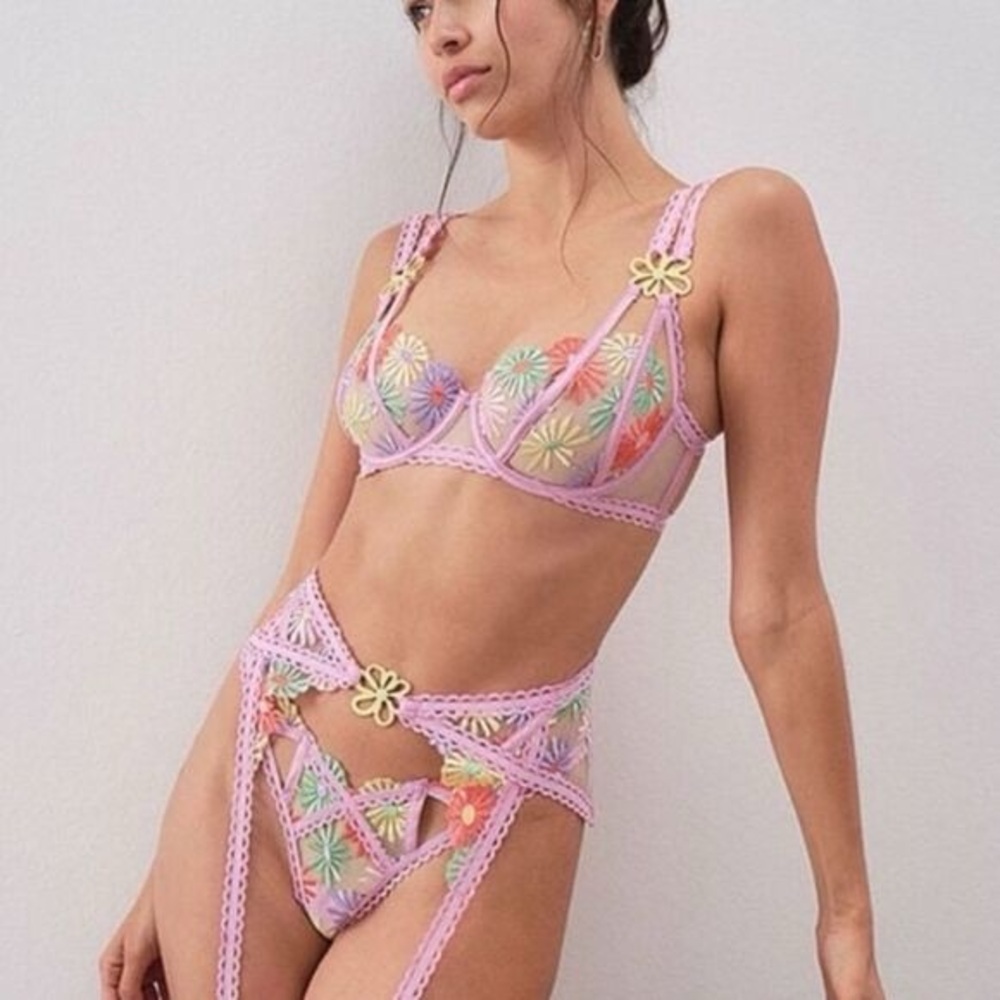 NWT For Love & Lemons x Victoria’s Secret Gia Set (3 pieces) (L)